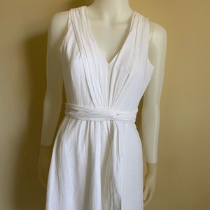 NWT JCrew White Linen Summer Dress Size 2P